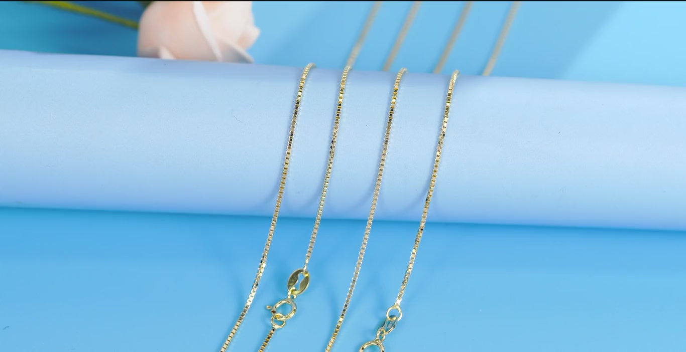Collana a catena in argento sterling 925 per donne e ragazze, catena a scatola con chiusura a moschettone - ultra sottile e resistente, lunghezze 16/18/20/22/24 pollici, di forever queen