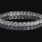 Braccialetto in argento sterling 925 con moissanite per uomini e donne, braccialetto eternity con moissanite da 4,0 mm, braccialetto tennis in argento solido, regalo per matrimonio/anniversario/san valentino/natale