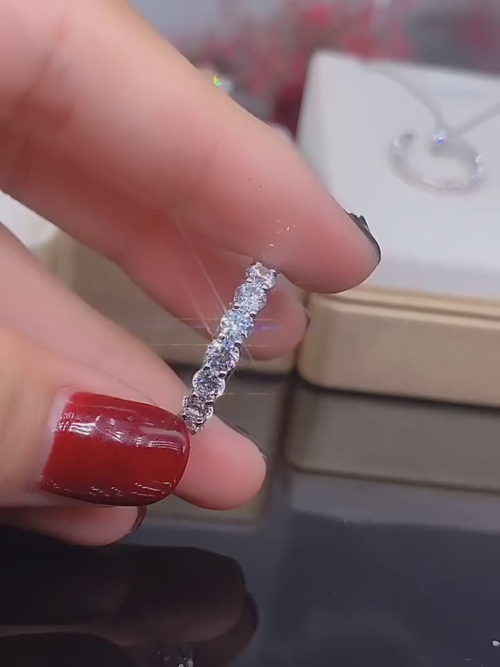 1 pezzo anello di fidanzamento moissanite anello nuziale argento sterling 925 elegante singolo anello gioielleria fine gioielli di lusso regalo per donne
