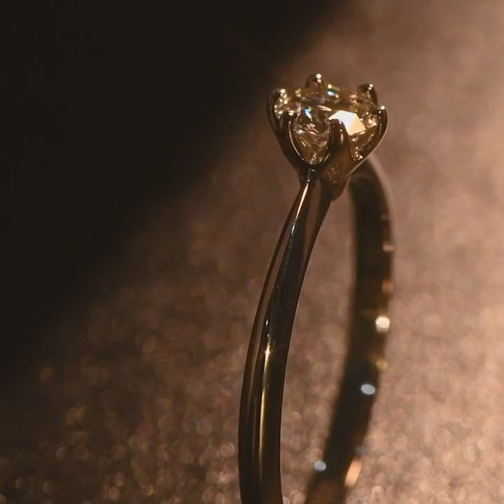 Xujia 1 pezzo anello solitario moissanite da 0,5 ct per donne colore d vvs1 taglio rotondo eccellente 5mm per anello di fidanzamento 925 in argento sterling con classico set di sei griffe anello nuziale anniversario in argento gioielli regalo per lei
