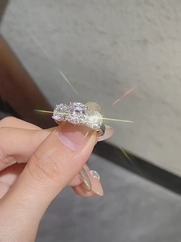 1 pezzo anello di fidanzamento in diamante moissanite senza colore tondo da 1 carato , gioielli nuziali fini per donne anello di nozze gioielli nuziali da sposa per anello di promessa