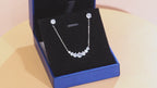 1 set gioielli in argento sterling 925 composto da collana con pendente e orecchini, con zirconi cubici scintillanti a forma rotonda, elegante set per matrimonio, cerimonia nuziale o eventi formali, adatto per donne