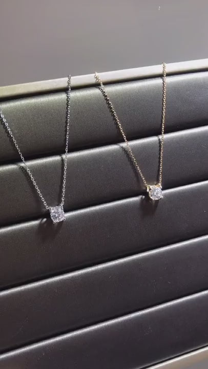 1 carato ciondolo collana in argento 925 placcato rodio con certificato gra, caratterizzato da una pietra centrale di moissanite di alta qualita da 1 carato con brillanti bagliori e scintille, adatto per fidanzamento, matrimonio, regalo per la