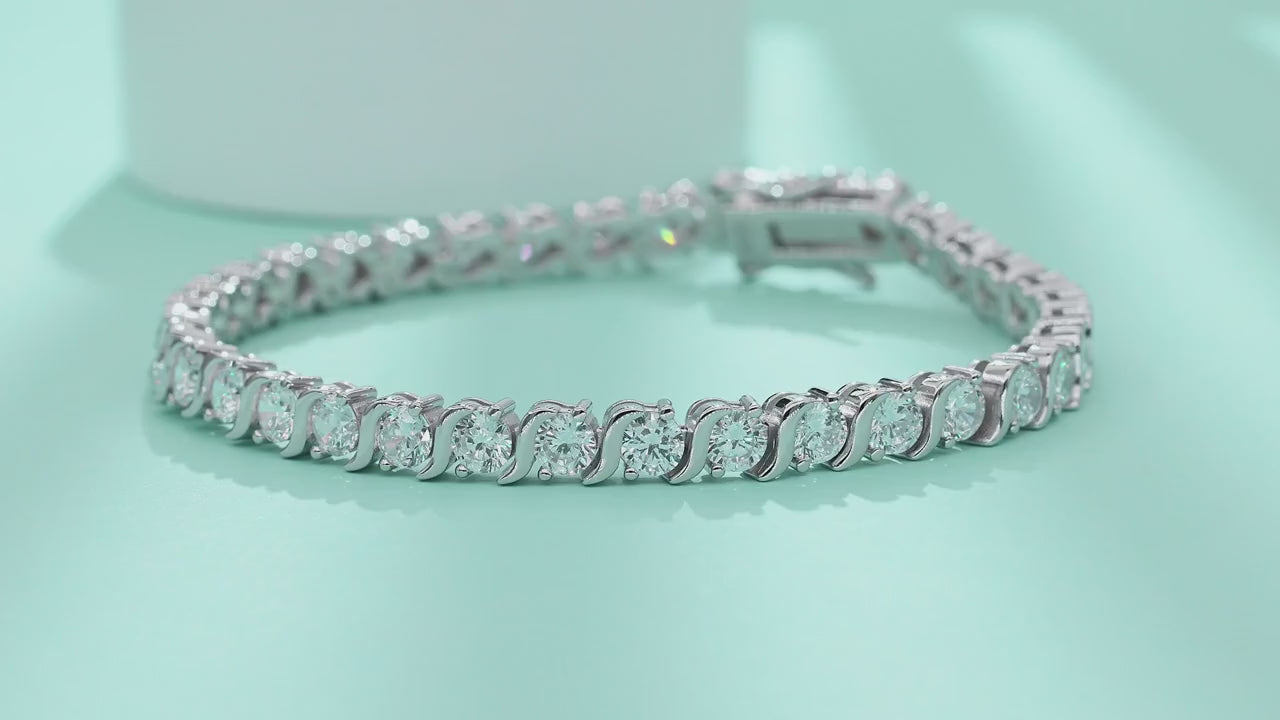 1 pezzo braccialetto tennis in moissanite in argento sterling 925, braccialetto tennis di lusso in stile hip hop, regalo ideale per san valentino, festa della mamma, matrimonio, anniversario, compleanno