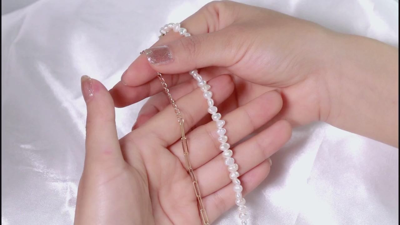 Orsa jewels 1 pezzo di collana in argento sterling 925 con perla finta, catena a mezza perla e mezza graffetta, collana choker per donne e ragazze, gioiello per danza, festa, appuntamento, matrimonio, vacanza, compleanno, regalo di matrimonio, gioiello