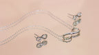 1 set, orecchini e collana in argento sterling 925 con il simbolo dell'infinito e zirconi, set di gioielli per feste, matrimoni e fidanzamenti per le donne