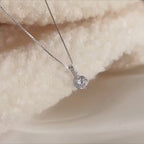 1 pezzo di raffinata collana donna in argento sterling con pendente a goccia d acqua geometrico, con zirconi luccicanti, catena per clavicola, gioielleria ipoallergenica, regalo di san valentino
