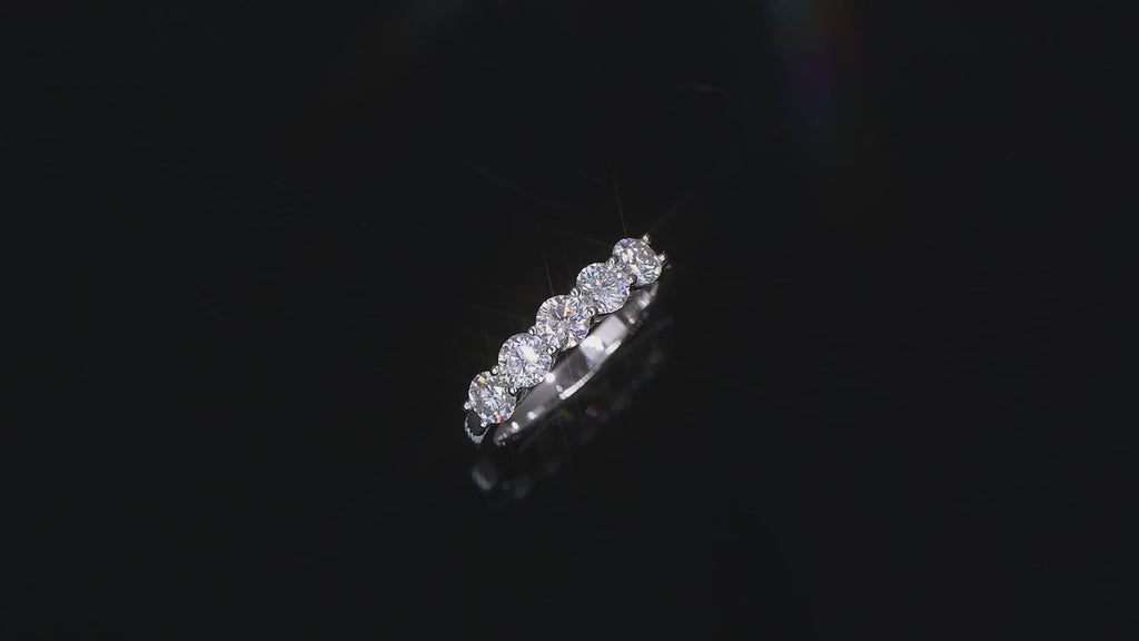Xujia 1 pezzo anello solitario in argento sterling 925 con moissanite rotonda da 4mm per donne, gioiello semplice e alla moda da regalo con certificato gra