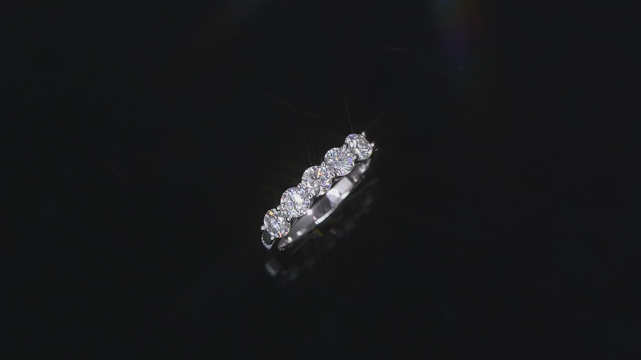 Xujia 1 pezzo anello solitario in argento sterling 925 con moissanite rotonda da 4mm per donne, gioiello semplice e alla moda da regalo con certificato gra