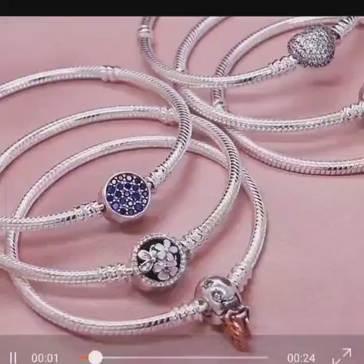 Nuovo design braccialetto con diamanti, luna e motivo a ossa di serpente, adatto per bracciale fai-da-te in argento sterling 925, gioiello elegante e alla moda per donne, compleanni e matrimoni