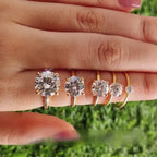 1 pezzo anello di fidanzamento, d'argento sterling 925 con ovale scintillante, anello di nozze, anello della promessa, anello eternity, gioielleria fine, regalo per le donne