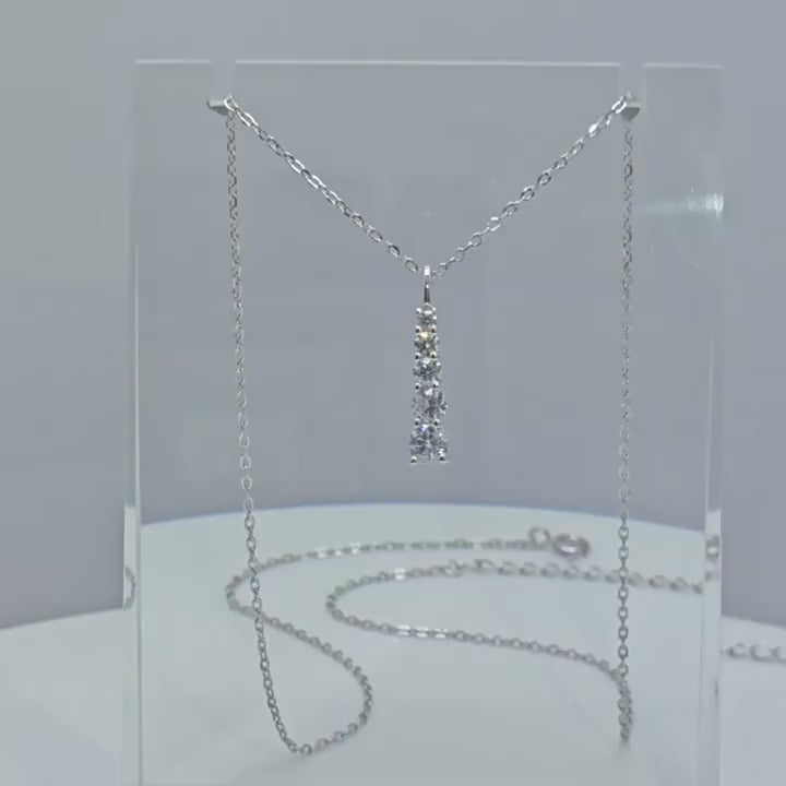 1 pezzo collana semplice e alla moda in moissanite di argento sterling 925, adatta per l'uso quotidiano delle donne, feste, lavoro, san valentino, natale, regalo di gioielli per la festa della mamma
