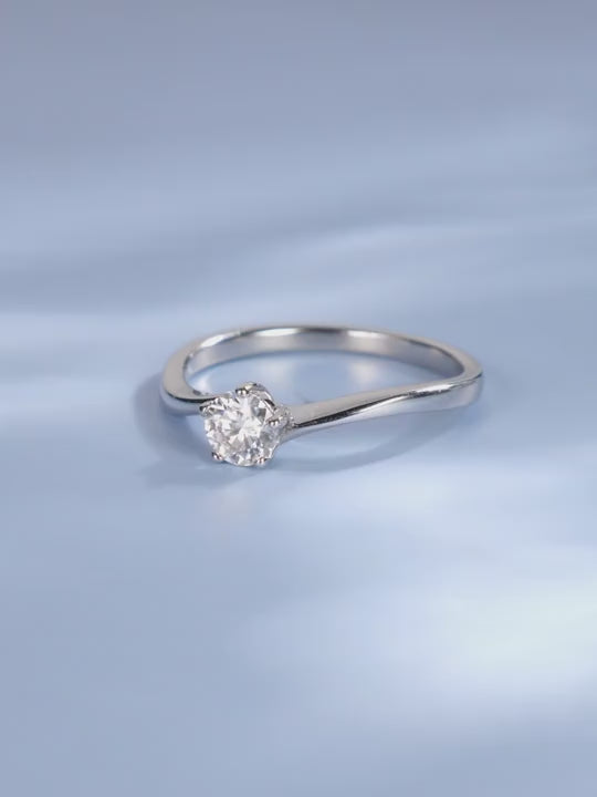 1 pezzo anello in argento sterling 925 rotondo e brillante con zirconi, gioiello da donna per fidanzamento, anniversario, accessorio di moda, regalo