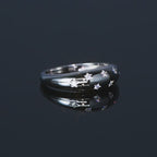 Xujia 1 pezzo anello in argento sterling 925 da regalo di compleanno con moissanite tonda da 1,5 mm, regalo di anniversario di matrimonio alla moda per signore, con un certificato gra