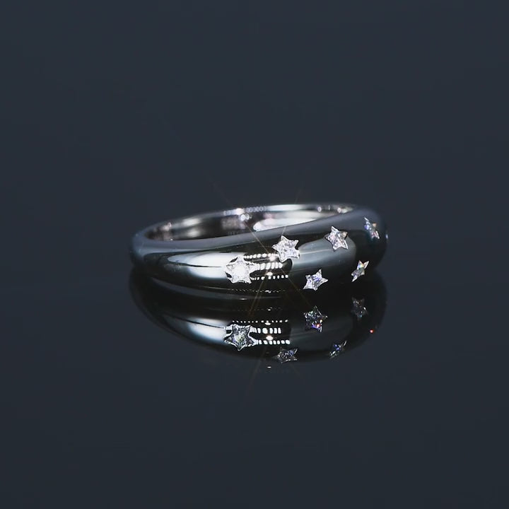 Xujia 1 pezzo anello in argento sterling 925 da regalo di compleanno con moissanite tonda da 1,5 mm, regalo di anniversario di matrimonio alla moda per signore, con un certificato gra