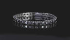 1 pezzo bracciale stile hip-hop classico con 4 artigli e cerchio pieno da 4,0 mm in moissanite nera, adatto come regalo di coppia