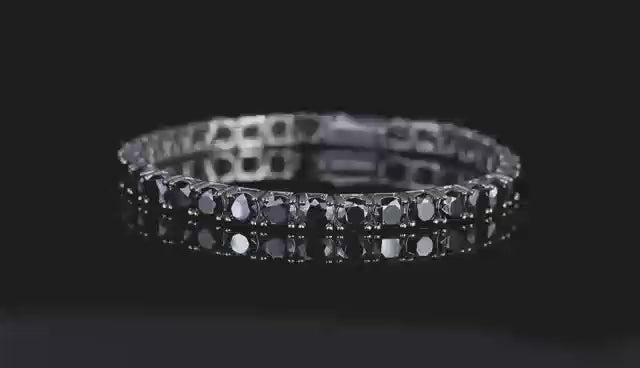 1 pezzo bracciale stile hip-hop classico con 4 artigli e cerchio pieno da 4,0 mm in moissanite nera, adatto come regalo di coppia