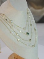 1 pezzo collana reale in argento sterling 925 con design a foglia di quadrifoglio in oro 14k, simbolo portafortuna, gioiello da donna adatto per compleanni, feste e uso casual
