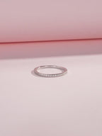 Anello in argento sterling 925 modian con eternita semplice moissanite, anello sottile con fascia di nozze semplice e scintillante, gioielleria di qualita per donne