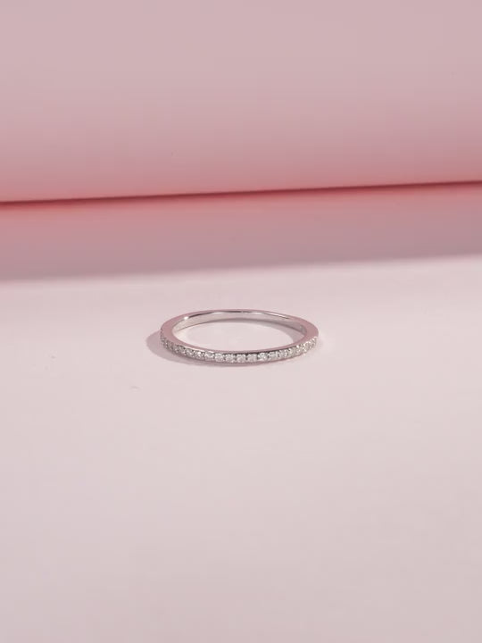 Anello in argento sterling 925 modian con eternita semplice moissanite, anello sottile con fascia di nozze semplice e scintillante, gioielleria di qualita per donne