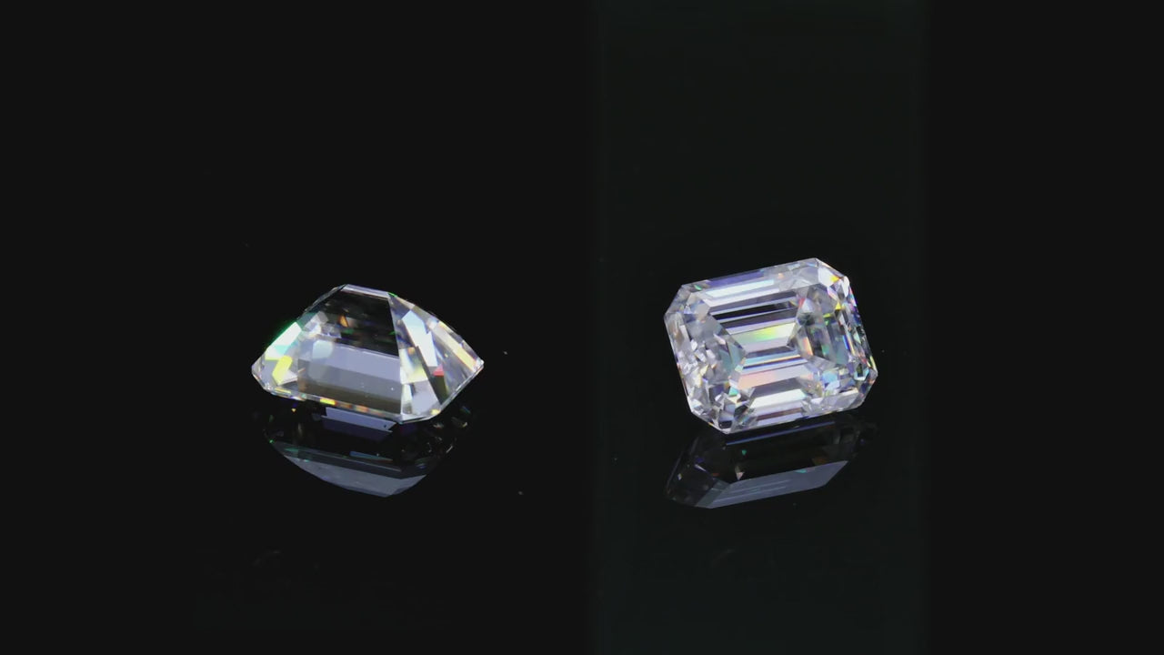 1 gemma di moissanite di colore d 100%, taglio a smeraldo, per realizzazione di gioielli e accessori, con certificato gra